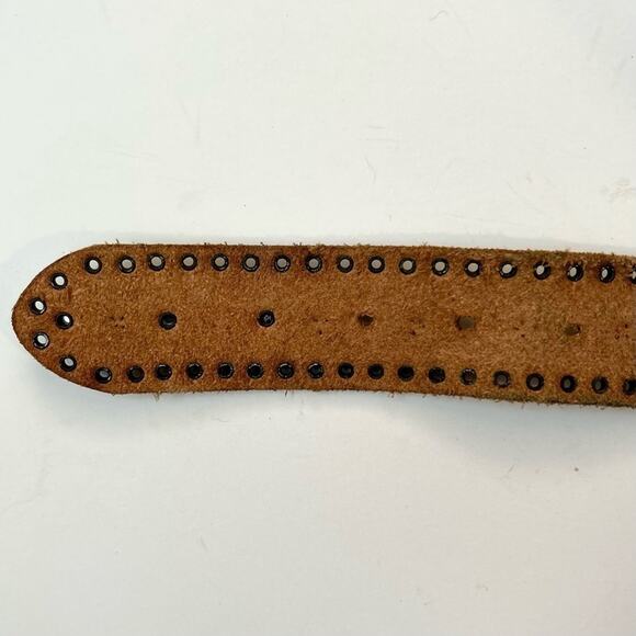 Fossil Gold Metallic Leather Belt, Studded with Rhinestones and Grommets, Size S - Picture 16 of 16